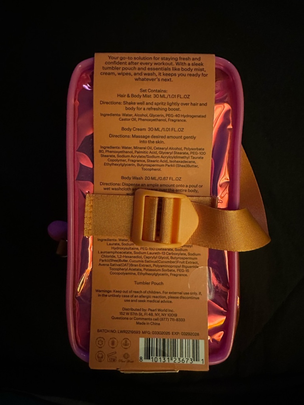 Revive & Refresh Post-Workout Routine Kit - Pink/Peach Pouch - Picture 2 of 3